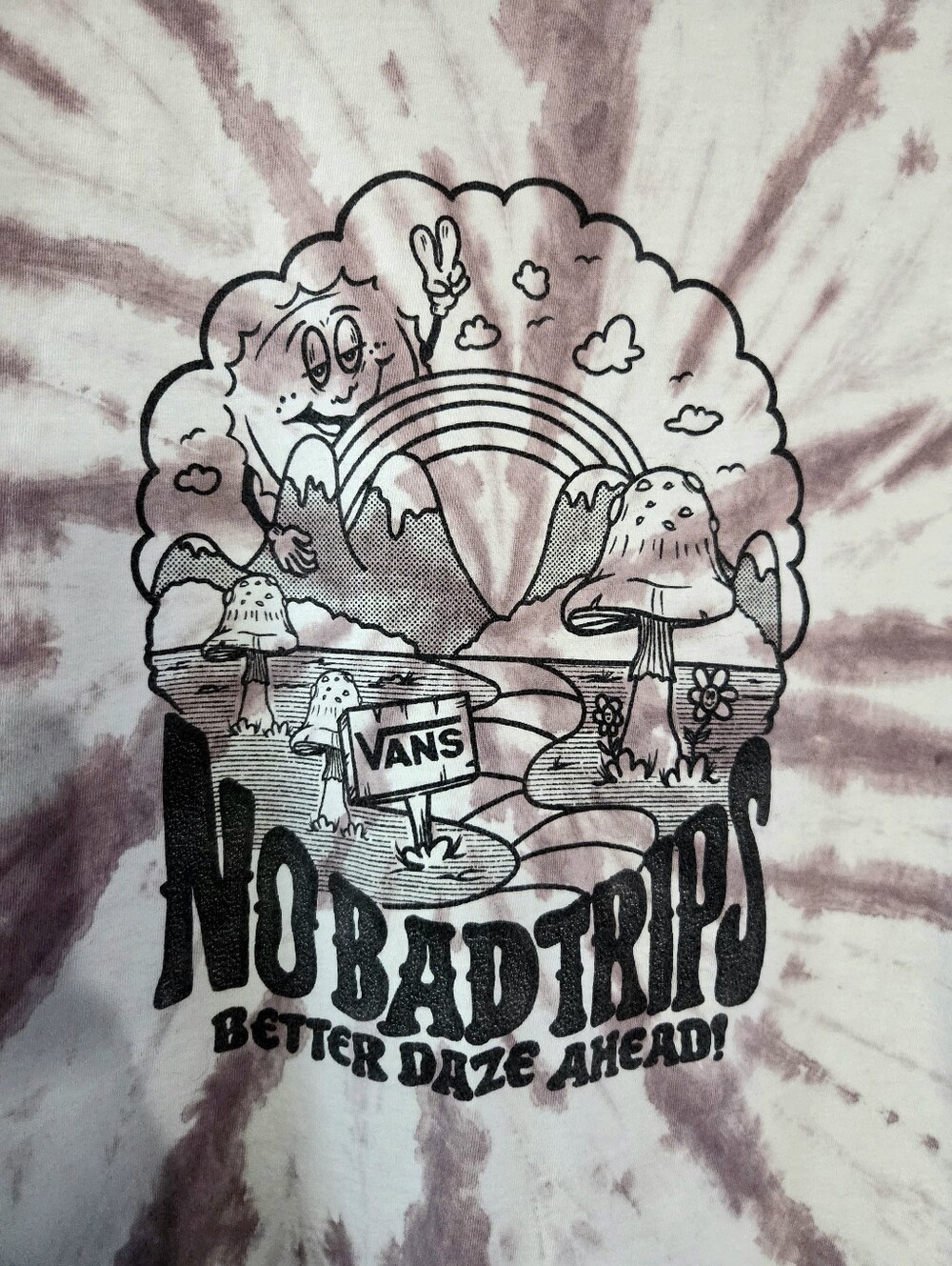 Vans NO BAD TRIPS Psychedelic Mushroom Tie-dye Size Large